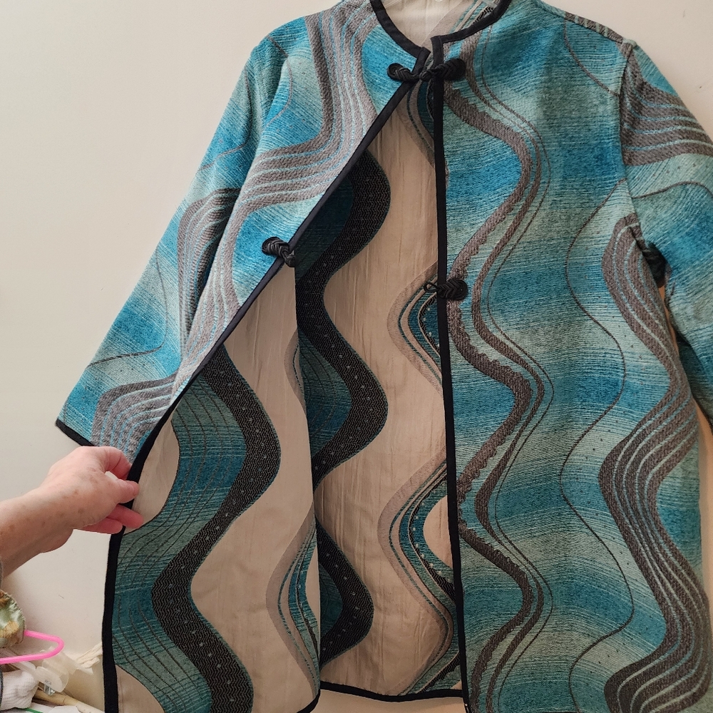 Winding River Ladies M/L Art To Wear Tapestry Coat Jacket Creative Dinner Unique - Picture 3 of 10